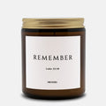 REMEMBER scripture candle with Luke 22:19 label in a 9oz amber glass jar with gold lid - DECIDED.