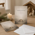 IMMANUEL Matthew 1:23 scripture greeting cards with white envelopes in a styled setting - DECIDED.